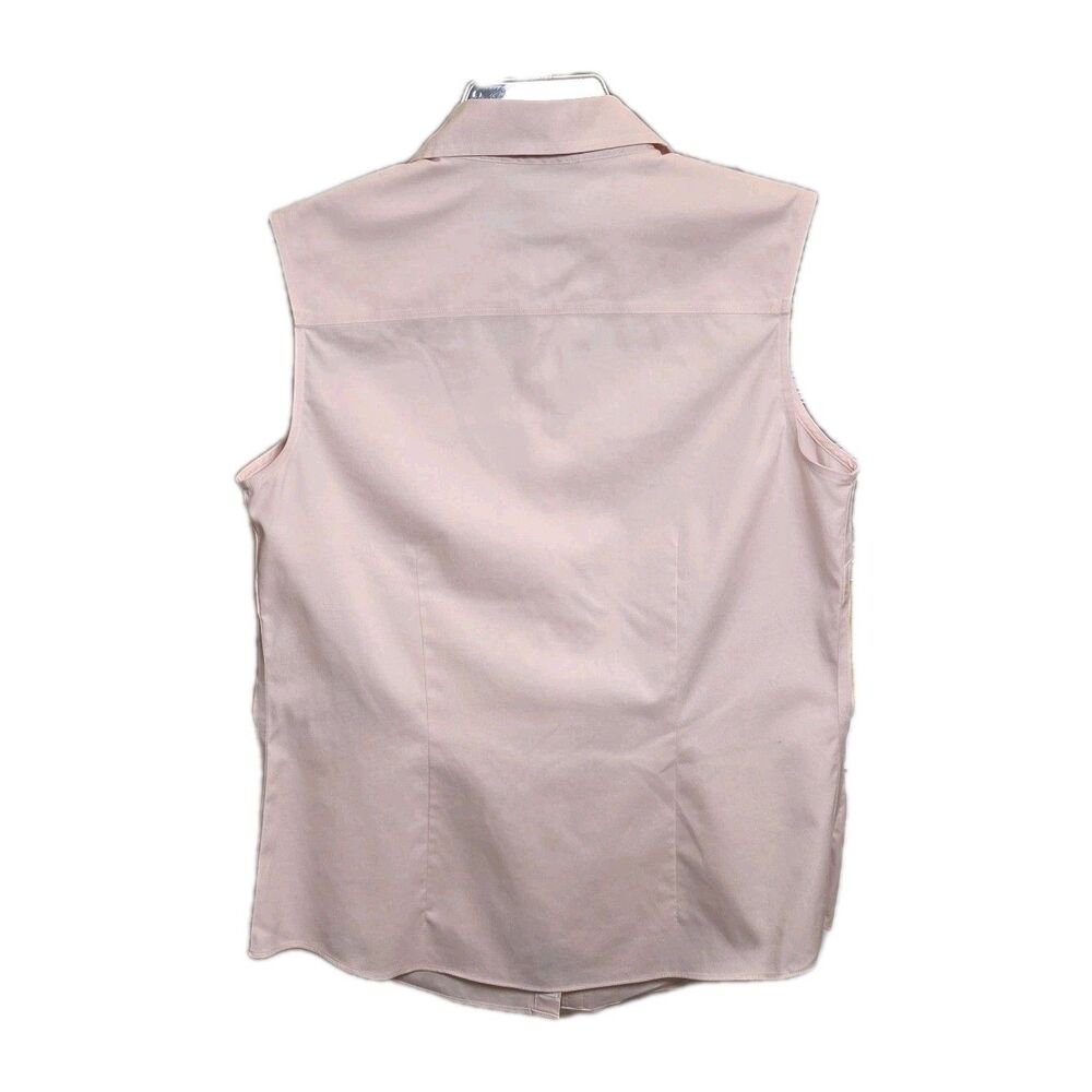 Brooks Brothers Cotton Sleeveless Button Down Shirt Women's Size 6 Pink No Iron - Picture 3 of 6